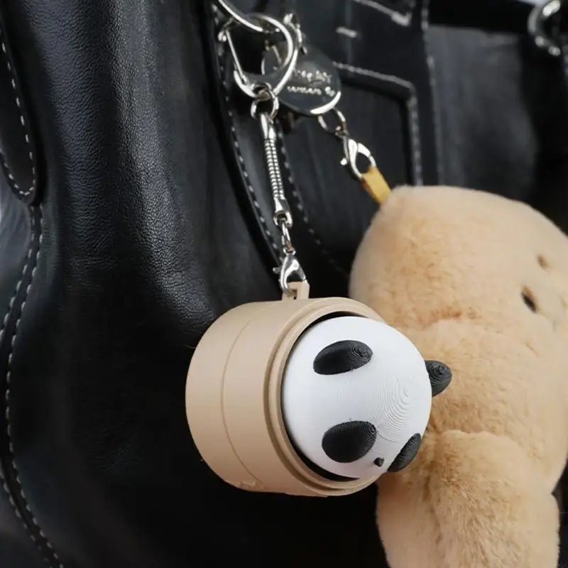 Funny Pandas Keychain With Slow Rebounds Portable Resins Chain Toy Decoration For Office And School