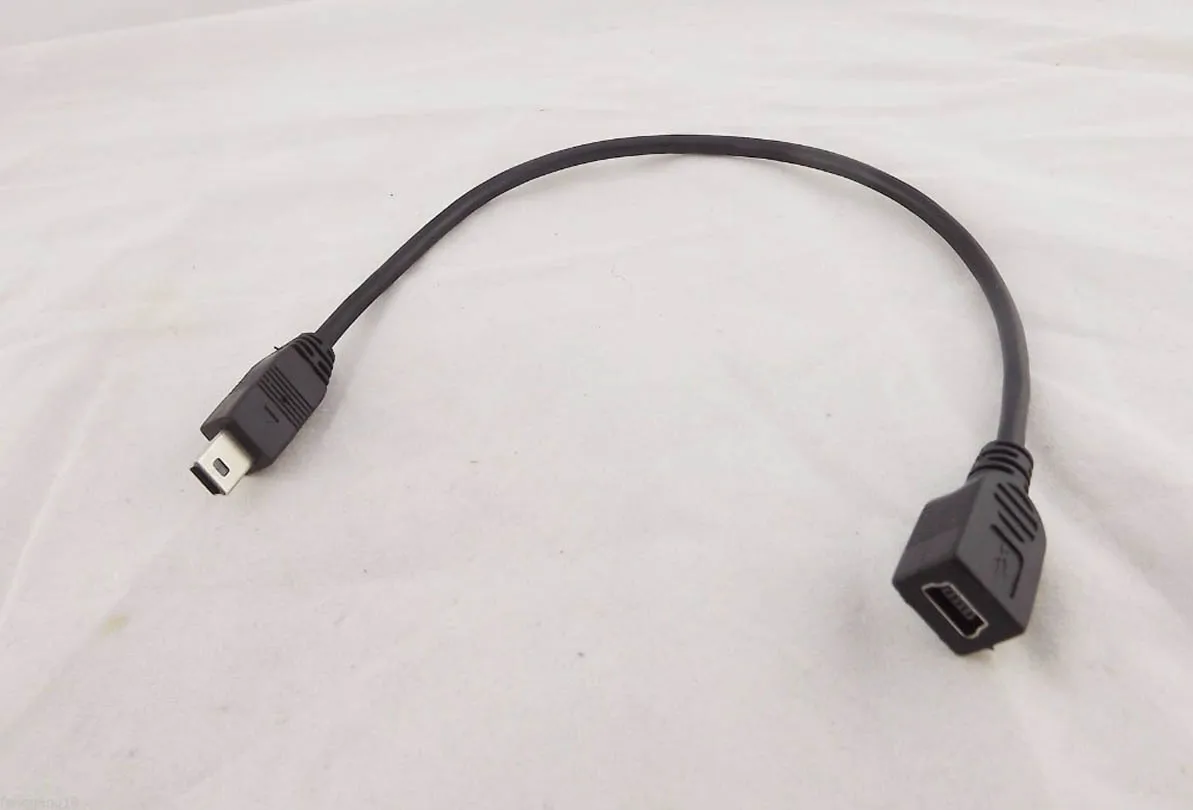 1 sztuk Mini USB B 5 Pin wtyk męski na żeński przedłużacz adapter danych kabel przewodzący przewód 25 cm