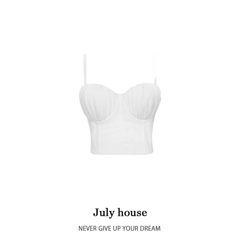 

Sexy ort Fibone Brtte Women's Crop Top Strap Vest Bodycon Design External Wear Folded Trendy Girl Sle