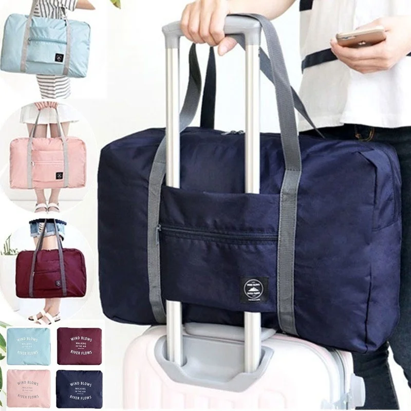 Foldable Travel Duffel Bag Lightweight Travel Bag for Women and Men Tote Carry On Luggage Bag Weekender Overnight Bag