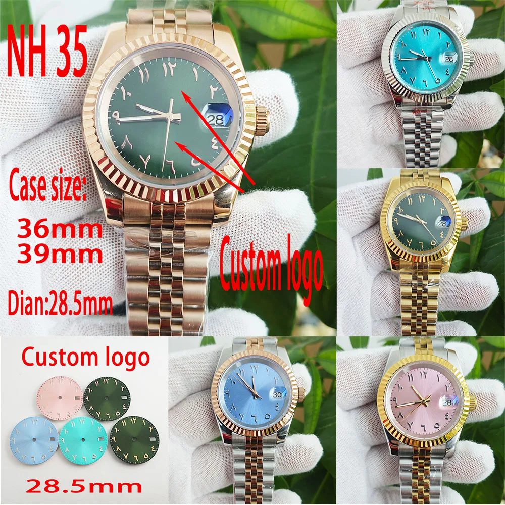 NH35 Men's Watch Customizable logo Watch The NH35 Automatic movement 28.5mm dial 36/39mm case with other accessories perfect com