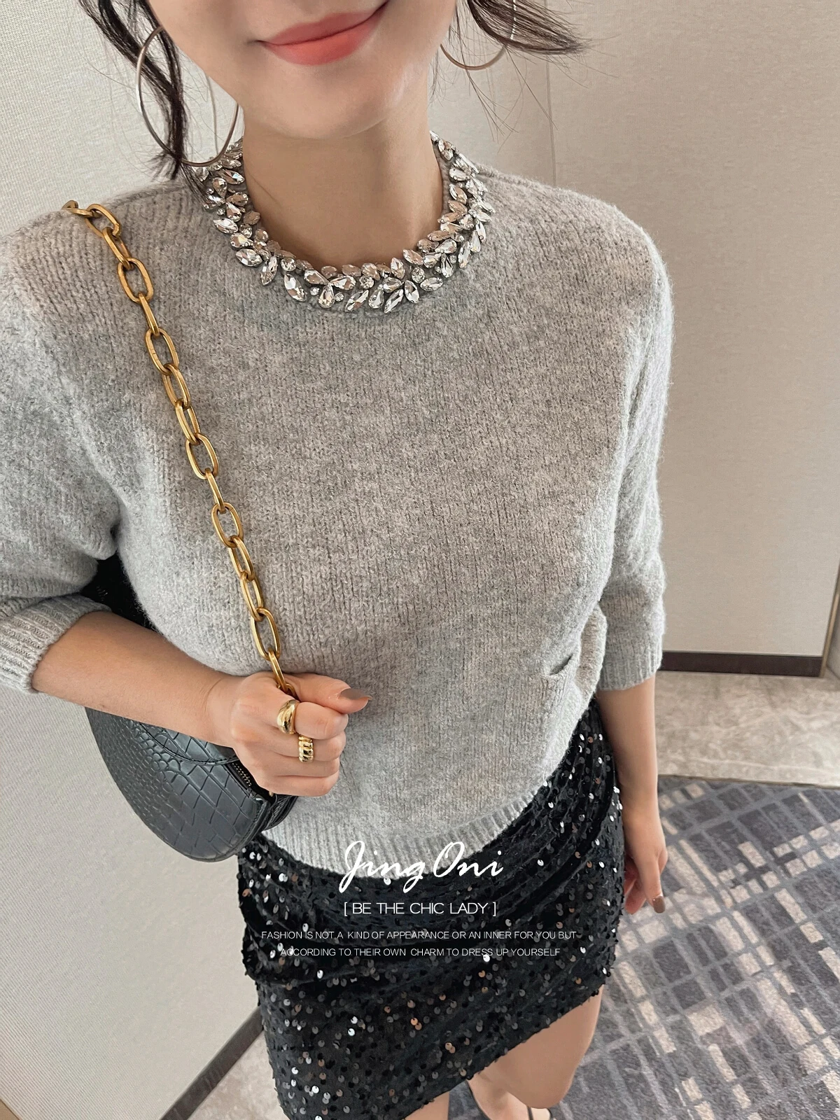 Sweater Top Blouse Women Clothing Spring 2024 Y2k Korean Style Vintage Fashion Knitwear New Short sleeve pullover Luxury Elegant