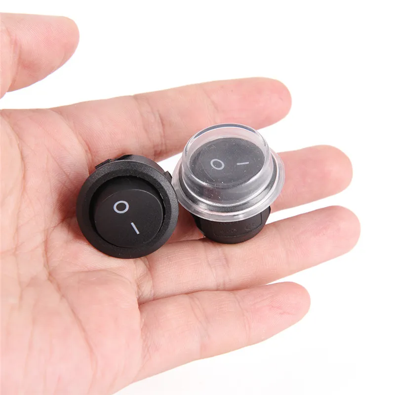 1Pc 2-PIN ON-OFF SPST Round Dot Car Auto Rocker Toggle Switch+Waterproof Cover