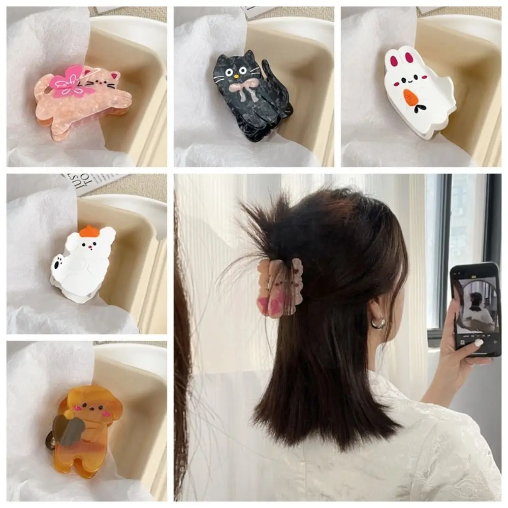 

Creative Acetic Acid Acetate Cat Hair Claw Rabbit Puppy Cartoon Hair Clip Y2k Hair Accessories Shark Clip Girl