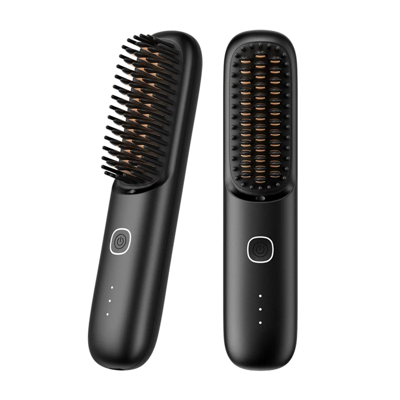 Wholesale Price Electric Cordless Straight Hair Comb Portable USB Rechargeable Negative Ion Straightening Brush Household Use
