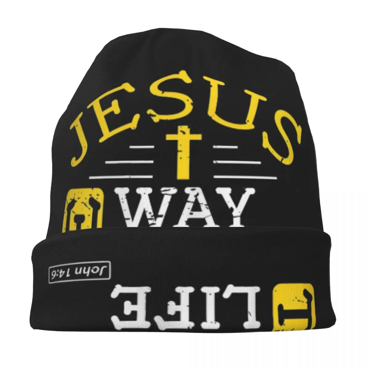 Jesus The Way Truth Life Christian Bible Verse Bonnet Hats Autumn Winter Skullies Beanies Hats Men's Women's Warm Head Wrap Cap