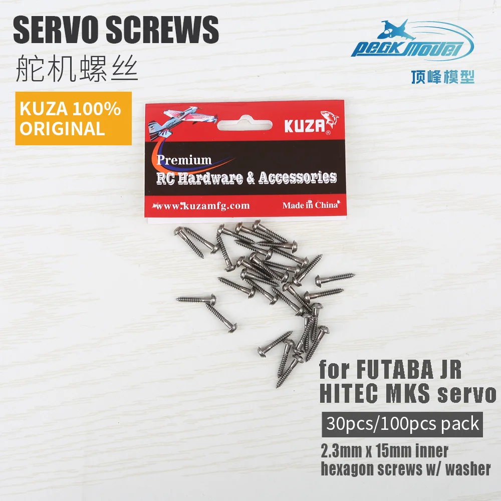 

KUZA original servo screws 2.3mm x 15mm inner hexagon screws w/ washer self tapping servo screw for FUTABA JR HITEC MKS servo