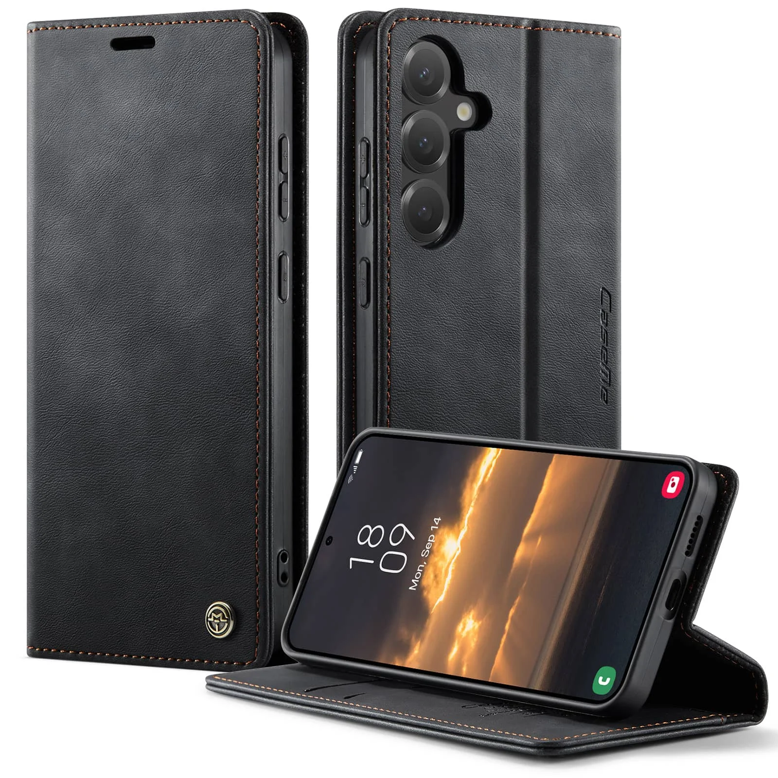 

Luxury Wallet Case for Samsung Galaxy S25 FE with Card Holder Women Men, Retro PU Leather【RFID Blocking】Kickstand Shockproof