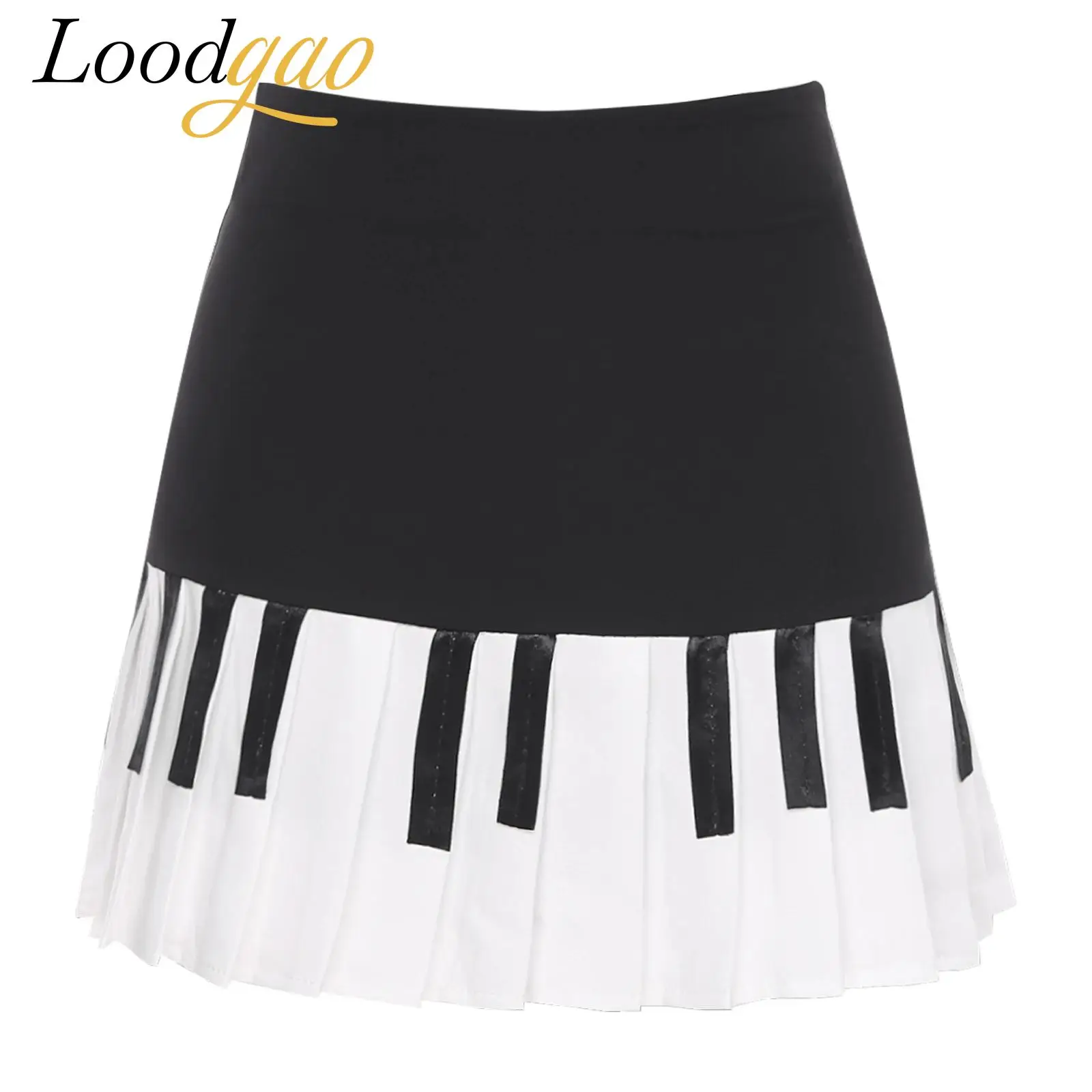 

Woman Mini Skirts Korea Style Chic Black White Spliced Short Skirt Fashion Pleated Skirt for Dailywear Beach Parties Streetwear
