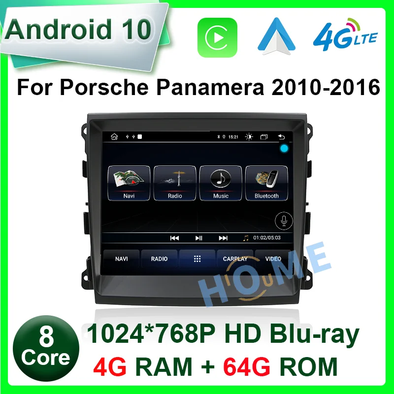 

Android 10 4G+64GB Car multimedia player For Porsche Panamera 2010 - 2016 with IPS HD Screen DSP 4G Carplay Radio GPS Navigation