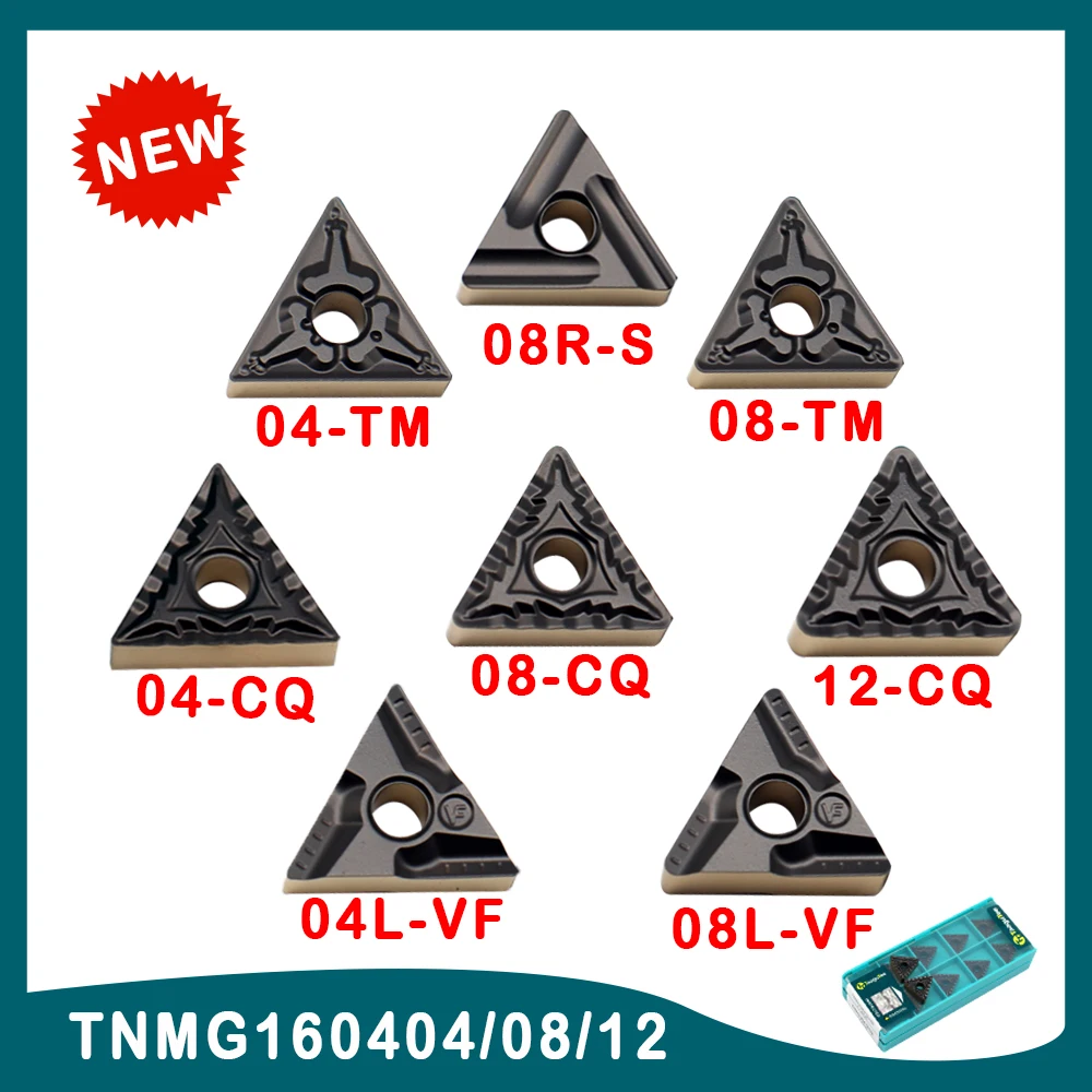 Carbide Inserções de Ferramentas de Torneamento Externo para Usinagem de Metal de Aço Ferramentas de Torneamento 10 Pcs Tnmg160404 Tnmg160408 Tnmg160412