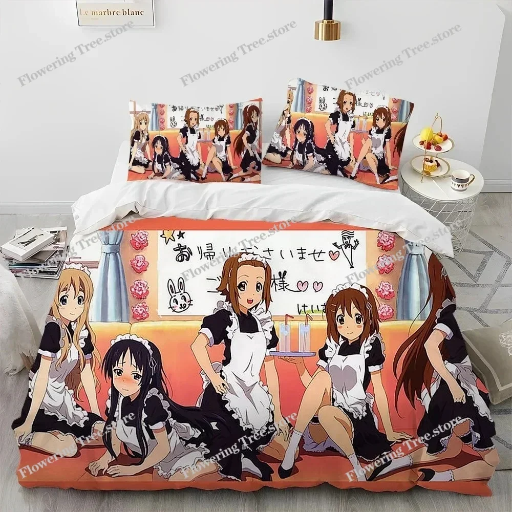 

K-ON Kawaii Girls Anime Bedding Set Boys Girls Twin Queen King Size Duvet Cover Pillowcase Bed boys Adult Home Textileextile