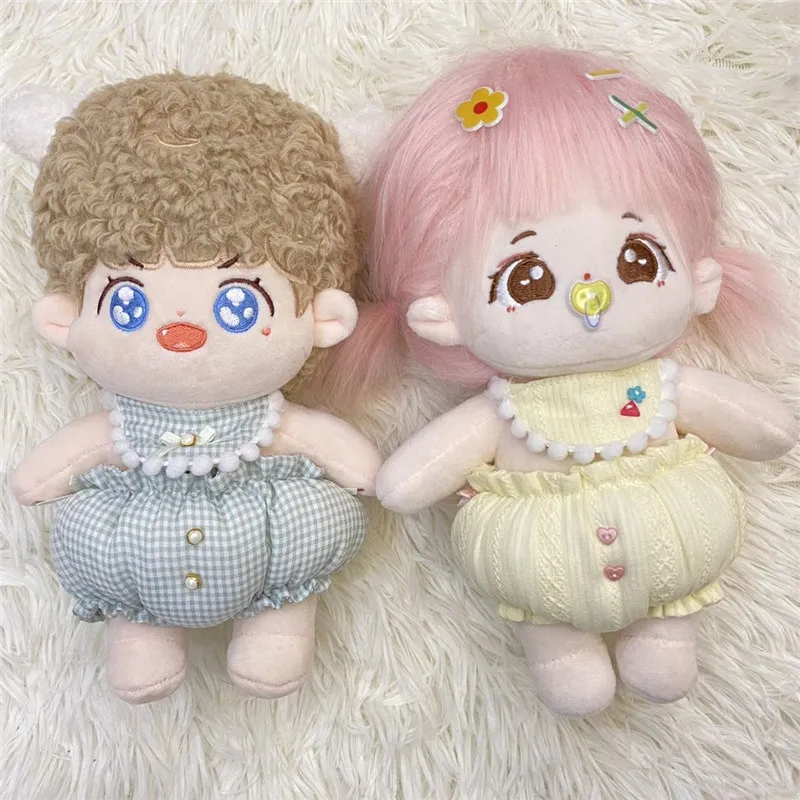 Cute 10cm 20cm Doll clothes summer bread pants DIY Pink Yellow summer cute romper Plush Doll's Clothes Toy Dolls Accessories