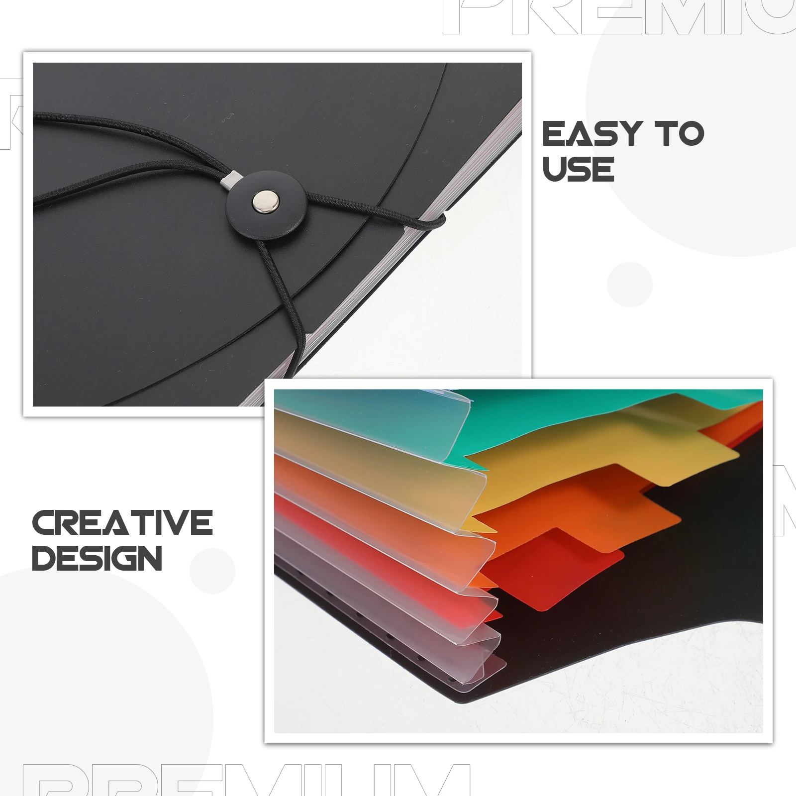 

Portable 13 Grid Accordion File Organizer Three Side Seal PP Document Folder Lanyard Lightweight Storage
