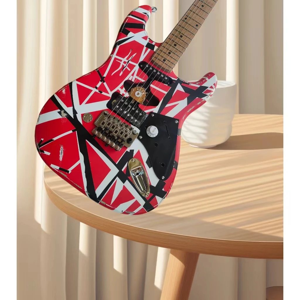 EVH Striped Series Frankenstein Relic Electric Guitar - Red/Black/White