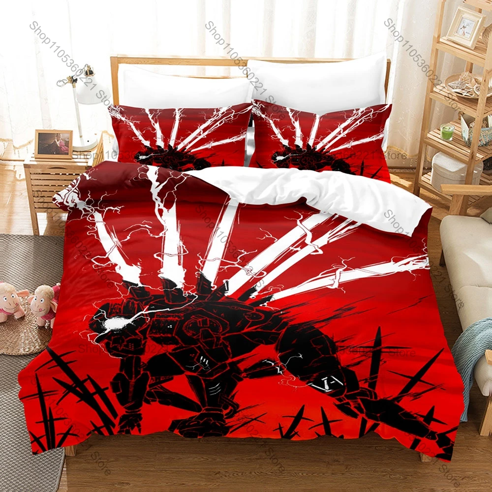 3PCS ULTRAKILL Text Pattern Duvet Cover Set Minimal Dark Typography Bedding Cover With 2 Pillowcases Teen Gamer Bedroom Decor