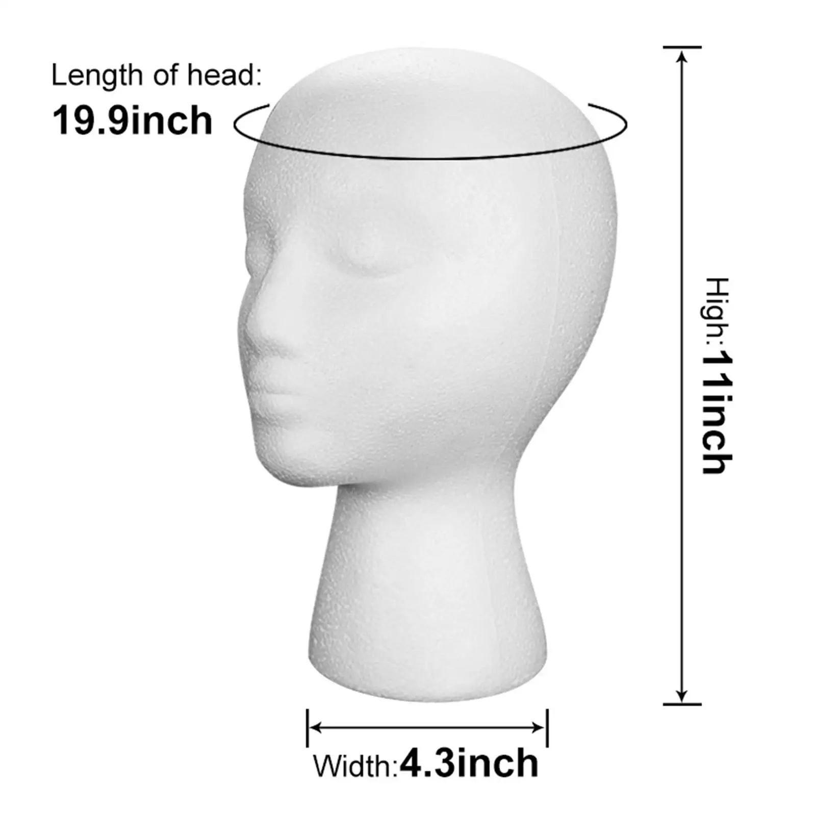 Female Foam Mannequin Head, Foam Mannequin Wig Stand Wig Head Display Manikin Foam Head for Shopping Mall, Barbershop