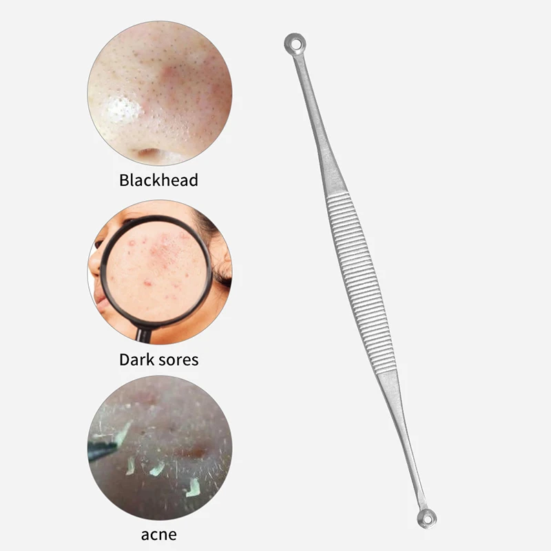 1Pcs Blackhead Remover Cleaner Double Headed Acne Needle Acne Stainless Steel Blemish Needle Spot Extractor Skin Care Tool