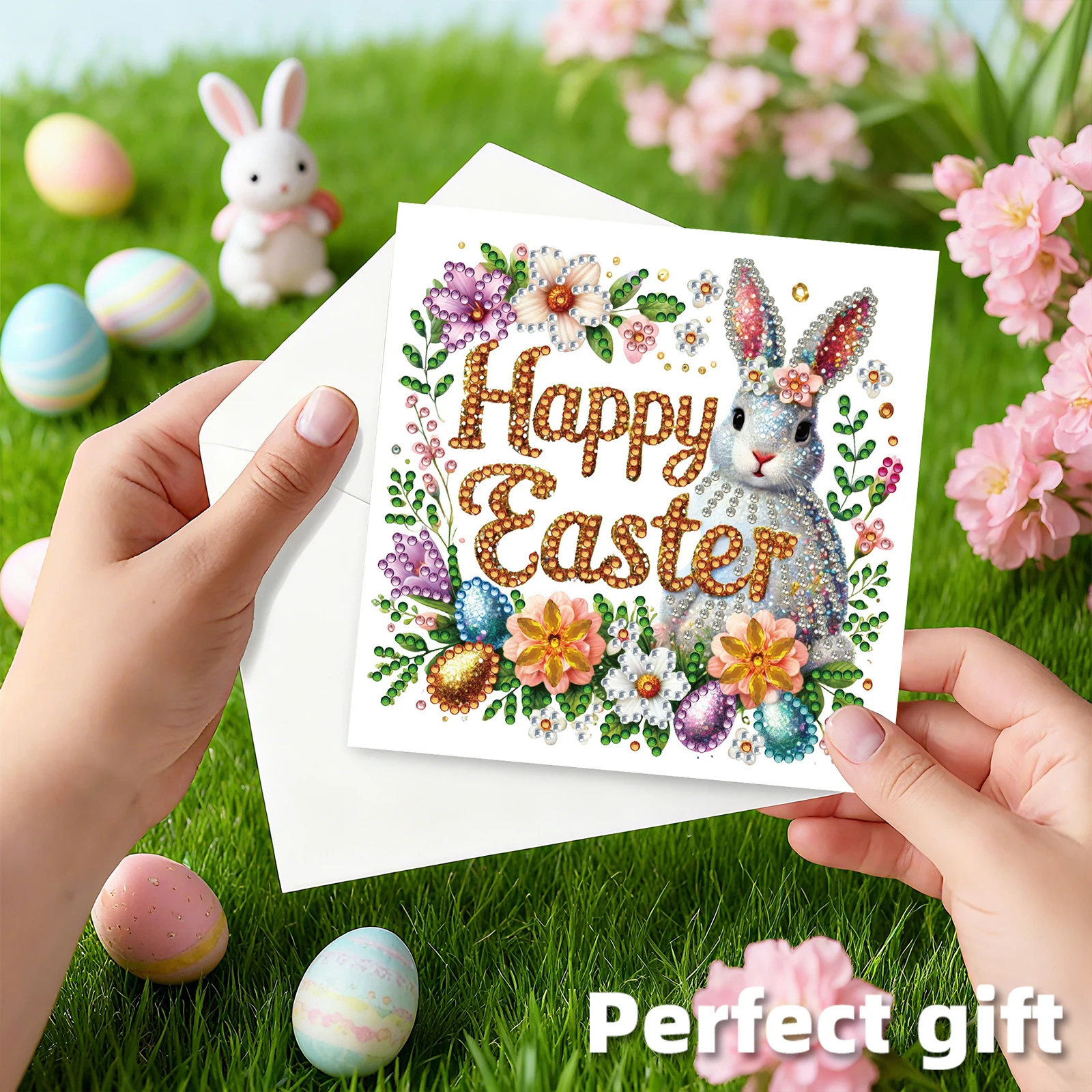 

12Pcs DIY Diamond Painting Greeting Card Set with Envelopes Handmade Diamond Art Painting Card for Beginner Adult Holiday Gifts