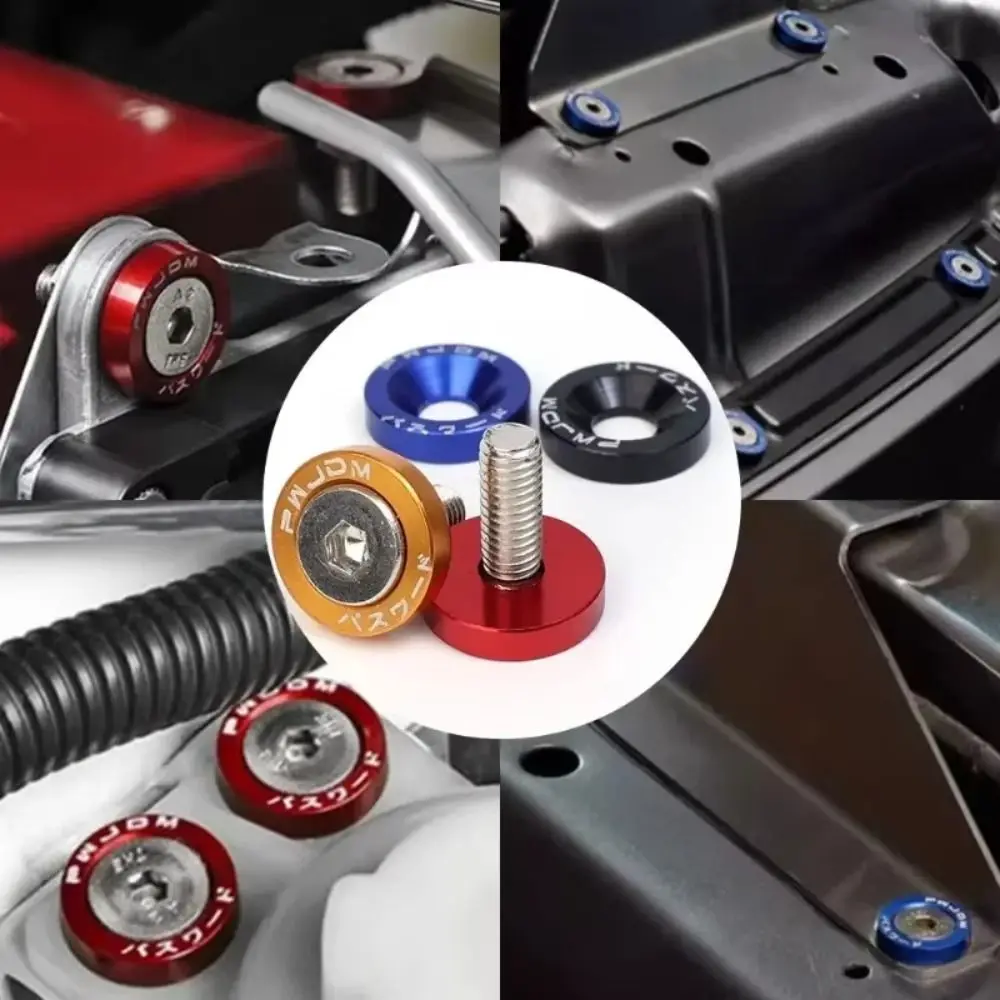 10Pcs/Pack M6 Washers Universal JDM Style Scooter Fasteners Screws Hexagonal Steel Bolts Car Modified Fasteners