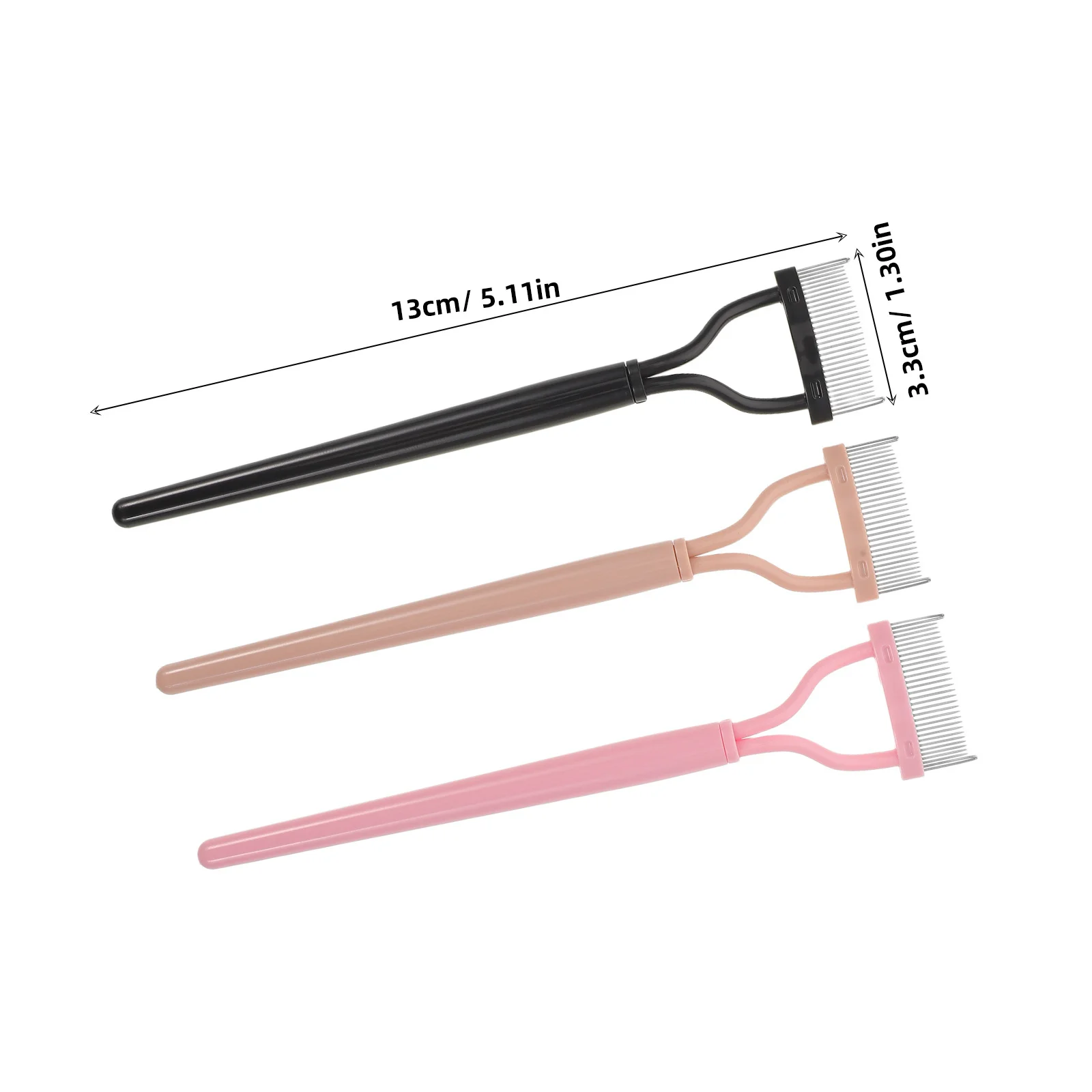 3Pcs Lash Comb Separator Metal Eyelash Separater Fine Teeth Lash Pick Mascara Deflumper Tool Eyelash Brush Comb Travel