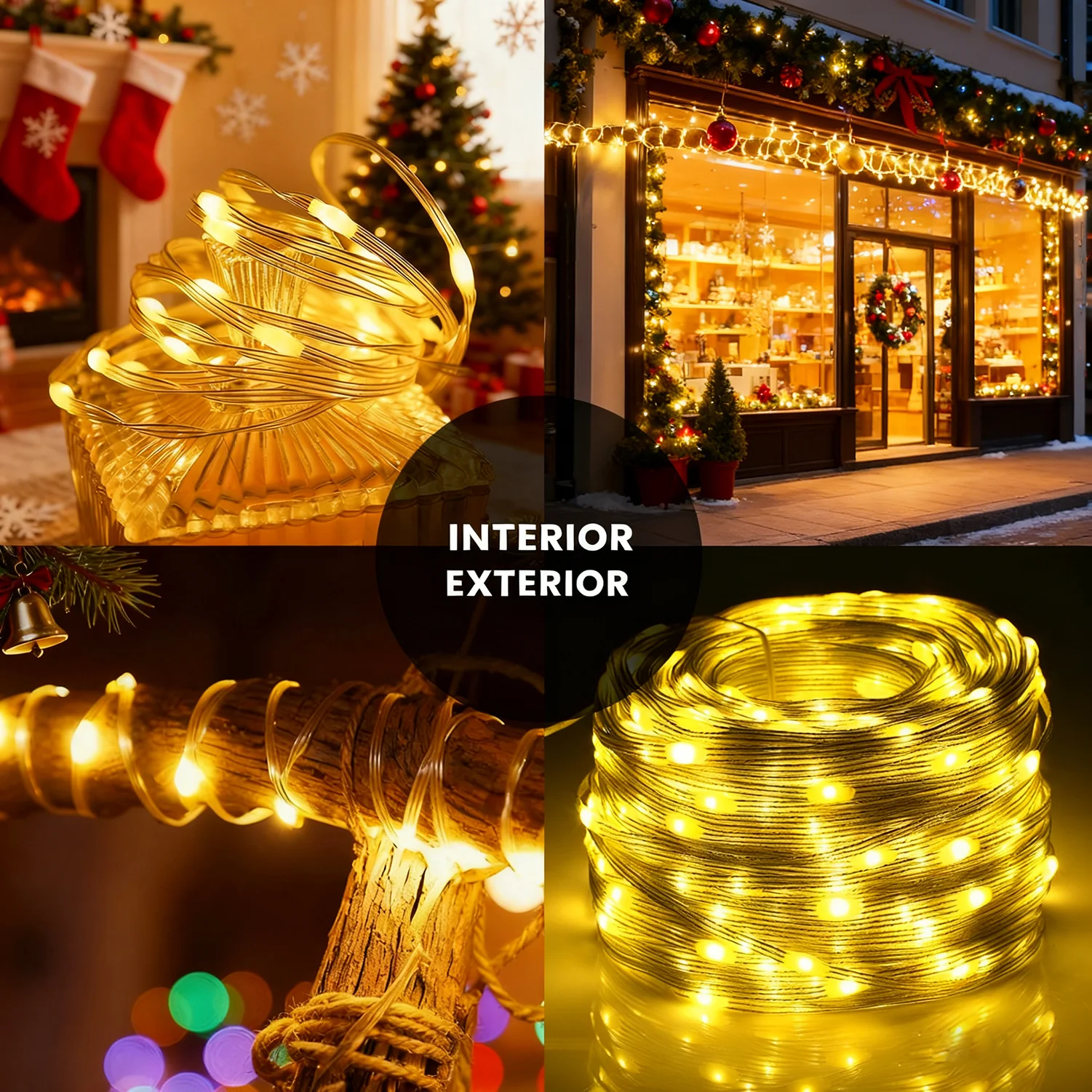 Guirnalda de Luces LED para Exteriores, Impermeable, para Fiestas Navideñas y Decoración, Tiras LED con Carcasa de Plástico Flexible, IP65, Duraderas