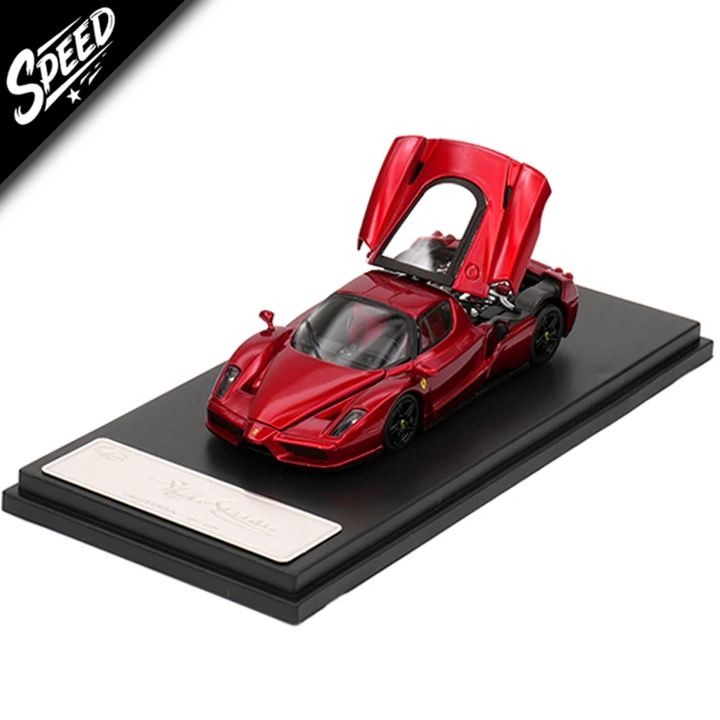 

King Model Enzo 1:64 Metallic Red Openable Hood Diecast Diorama Car Model Toy KM