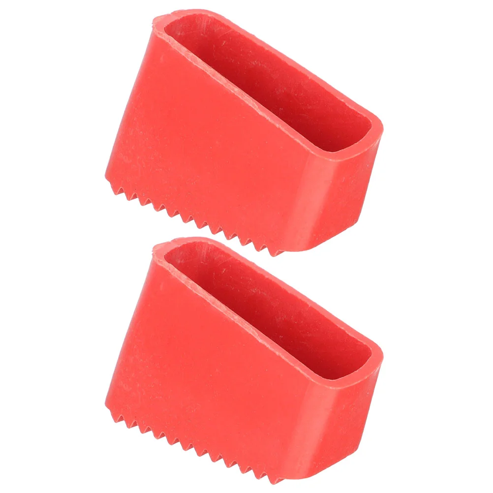 2 Pcs Floor Mat Ladder Foot Cover Rubber Pads Parts Herringbone Feet Covers Red Cushion