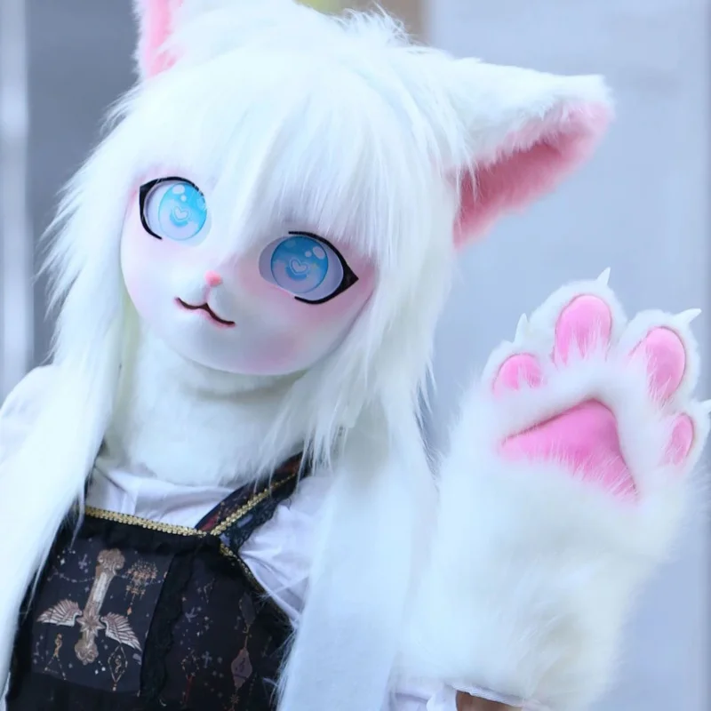 AIAI 2025Kig Fursuit Head Base Kigurumi Mask Cosplay Costume Paws Tail Comiket Furries Doll Rabbit Cat Animal Furry Cospla