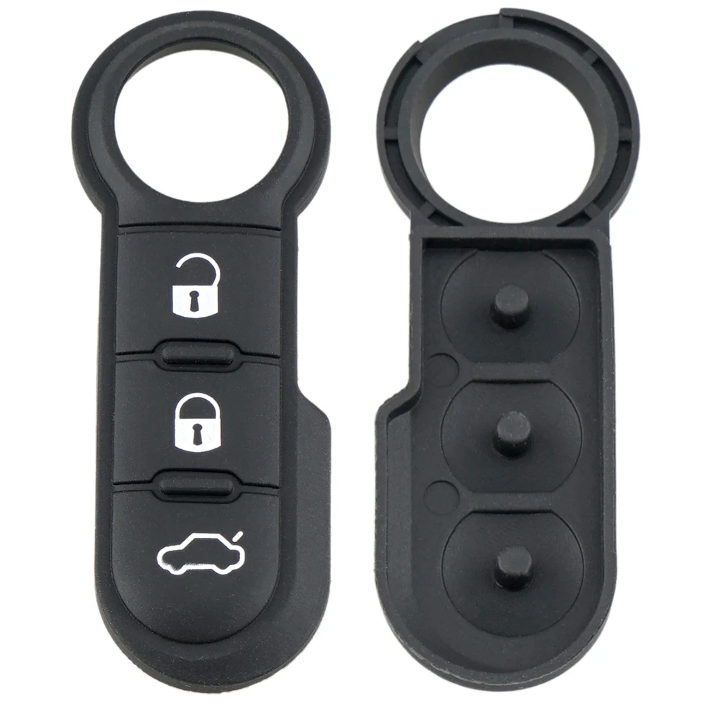 3ボタンの交換修理皮膚フリップ折りたたみ車キーシェルケースゴムパッドのために500パンダabarth puntoホット