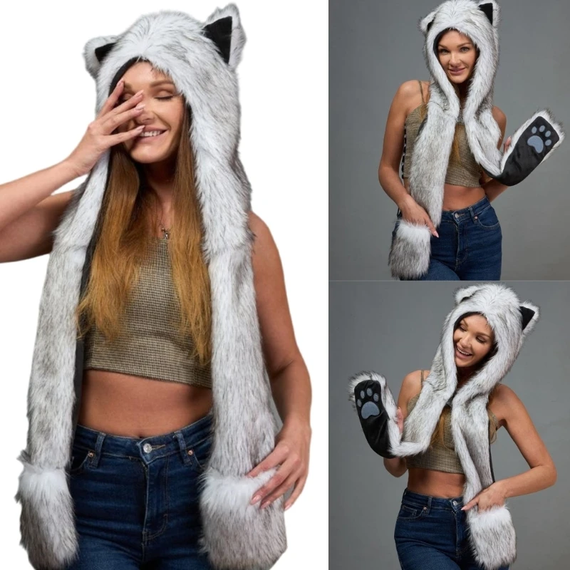 

E15F Comfortable Furry Hat Perfect For Cosplay Costumes And Cold Weather Outdoor Activities