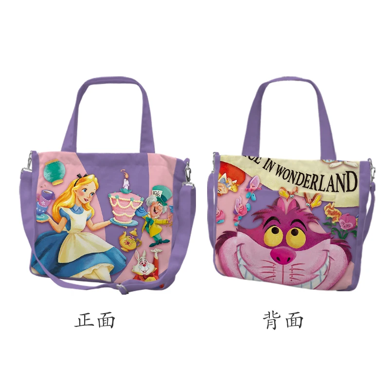 Disney Alice nel paese delle meraviglie Cheshire cat Anime borse a tracolla personalizzate Cartoon Shopping Bag Casual Tote Storage Handbag Gift