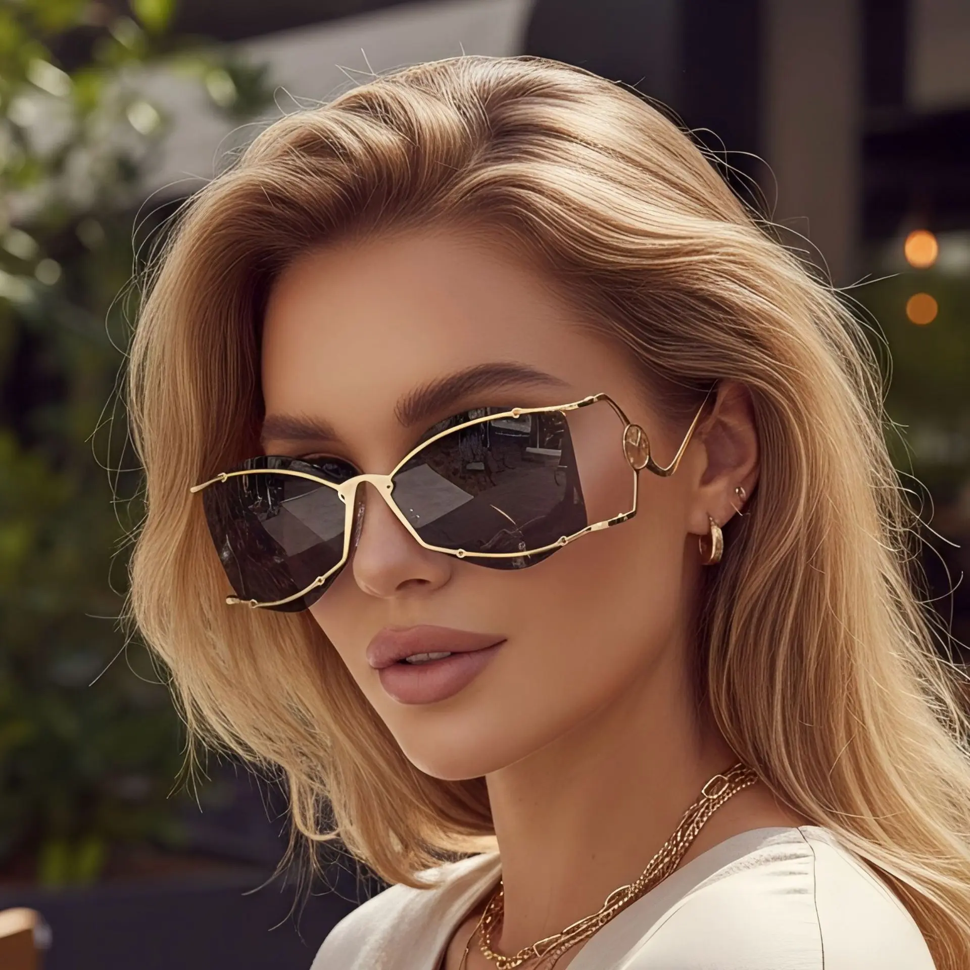 Irregular Stylish Sunglasses with a Unique Design European and American Hip-Hop Style Quirky and Exaggerated Shape Glasses