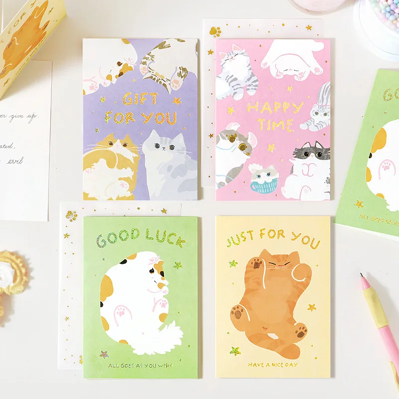 

Hot-Stamped Greeting Cards, “Lazy Hand” Notebook Series, Illustrated Handwritten Greeting Cards, Message Cards, Wall Decor Cards