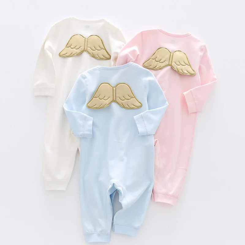 Newborn Baby Girl Boys Jumpsuit Long Sleeved Cotton Solid Color Lovely Infant Baby Girl Boys Romper Children Clothing For Autumn