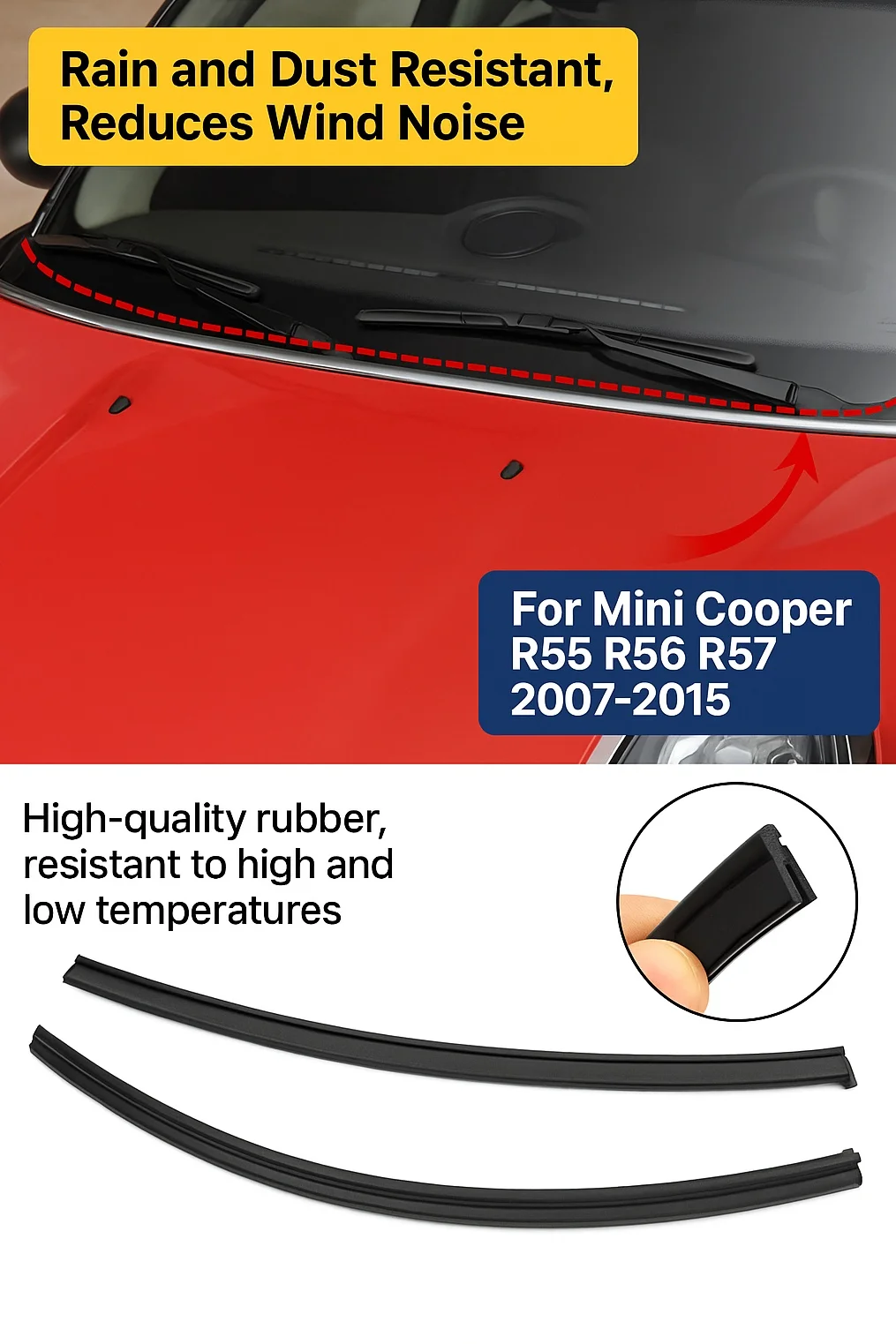 2Pcs LH Windshield Cowl Cover Apron Seal Trim Strip 51132751209 51132751210 For Mini Cooper R55 R56R57 07-15 Car Interior Parts