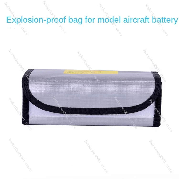 Aircraft Model Lithium Battery Explosion-Proof Bag Fireproof Flame Retardant Safety Bag Gray in Stock 185 X75x60mm