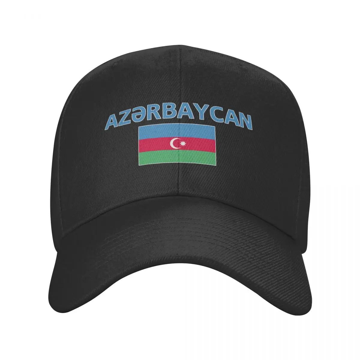 Azerbaijan Country Name With Flag Sun Baseball Cap Breathable Adjustable Men Women Outdoor Soccer Hat For Gift