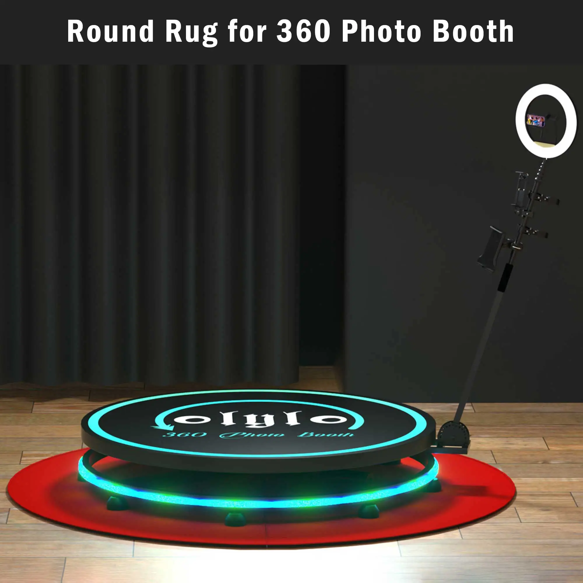 110CM 130CM 160CM 200CM Round Rug Suitable For 360 Photo Booth Non-slip Durable Fibers Floor Mat 360 Photo Booth Machine Carpet