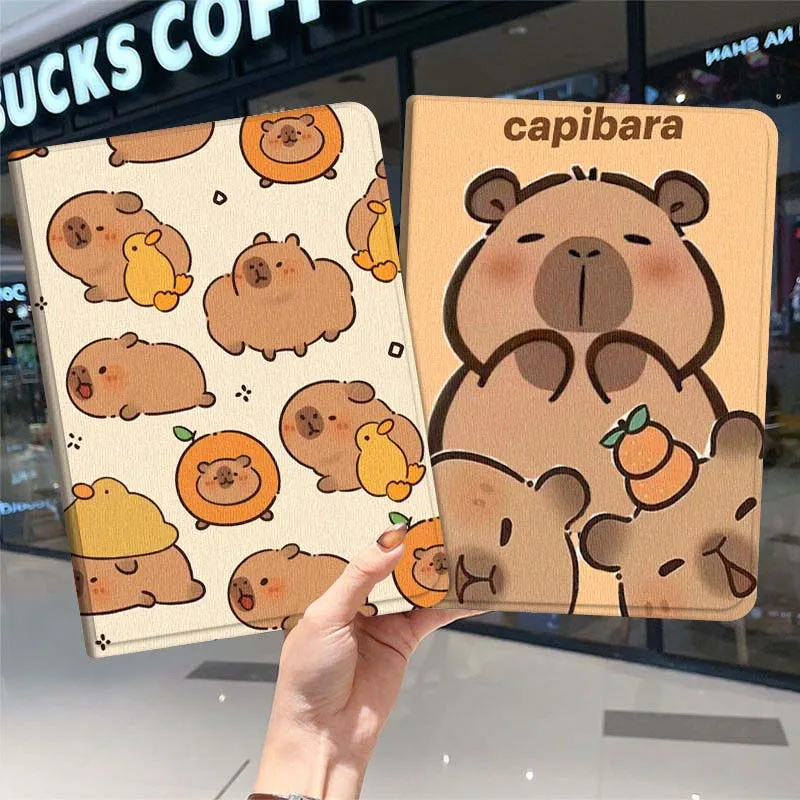 

Cartoon Cute Capybara Gift For Samsung Galaxy Tab A7 A A8 A9 A11 S6 S11 10.1 10.4 10.5 Inch Lite PLus Soft Tablet Case