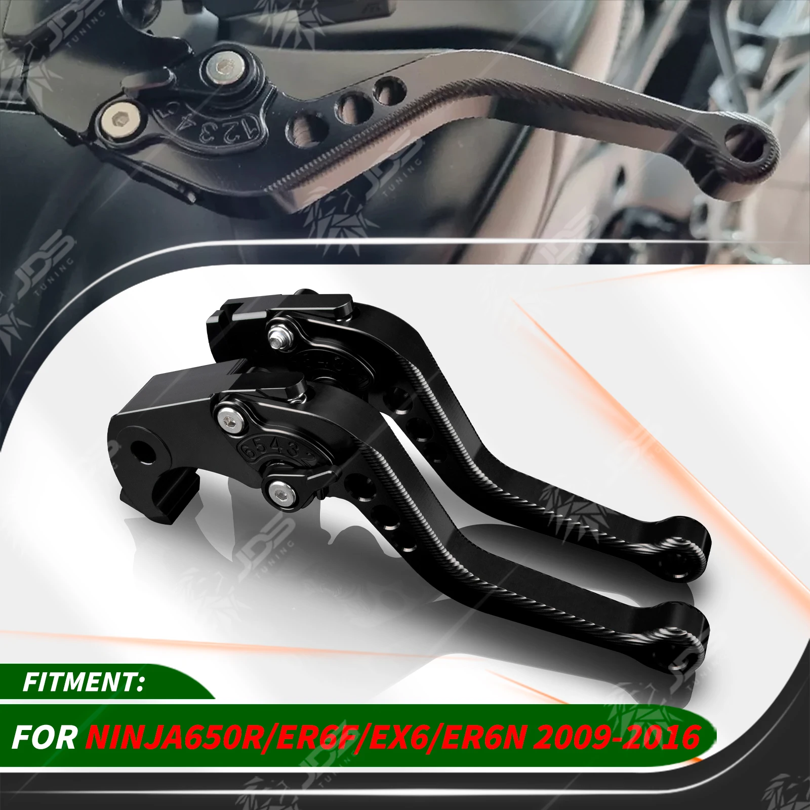 For Kawasaki NINJA650R/ER6F/EX6/ER6N 2009-2016 Sport Short Brake Lever Set Adjustable Handle Levers Three-Fingers Accessories