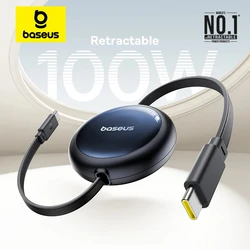 Baesus Nomos 개폐식 USB C 케이블, 아이폰 16, 15 플러스, 프로 맥스, 삼성용, 맥북용, 고속 충전 케이블, 100W