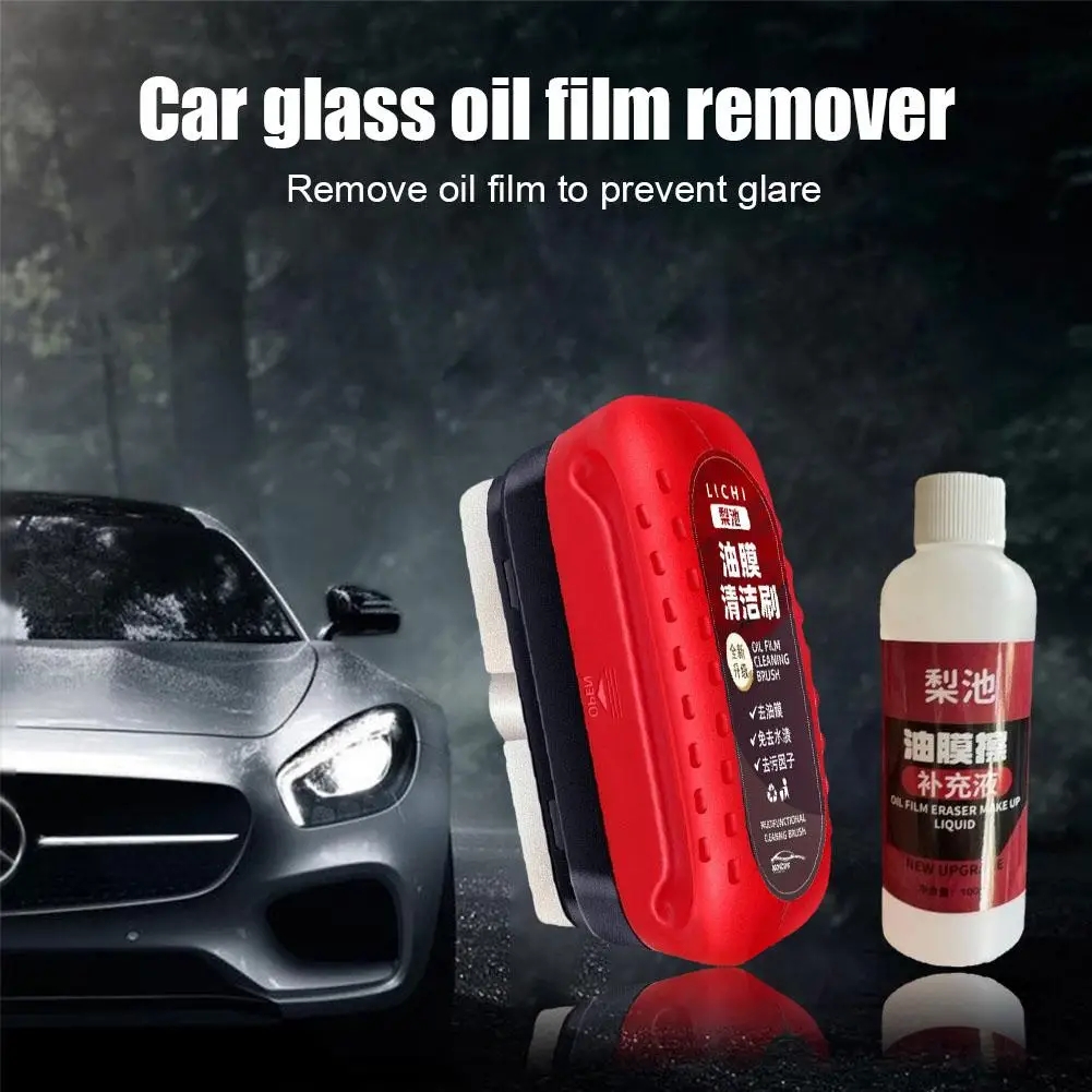 Carro Vidro Oil Film Remover, Frente Pára-brisa Interior, Filme Mancha Remoção, Escova De Limpeza, Poderoso, Melhora a Visibilidade