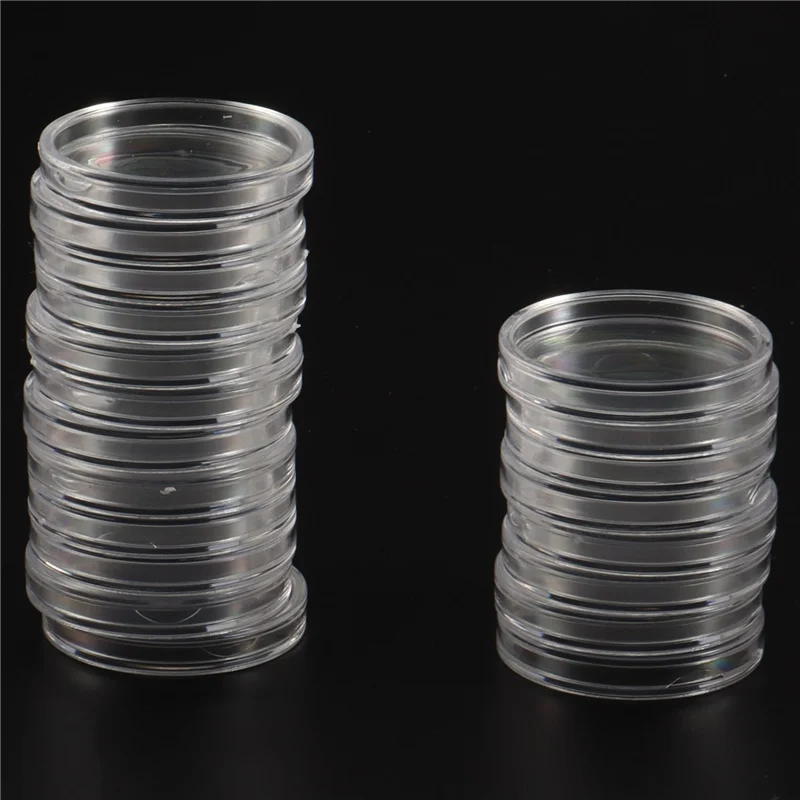 【Favorit Pembelanja!】 Tempat Koin 17/20/25/27/30Mm, 300 Buah Kapsul Koin Perak dengan Gasket Busa, Tempat Koin Profesional untuk Koin