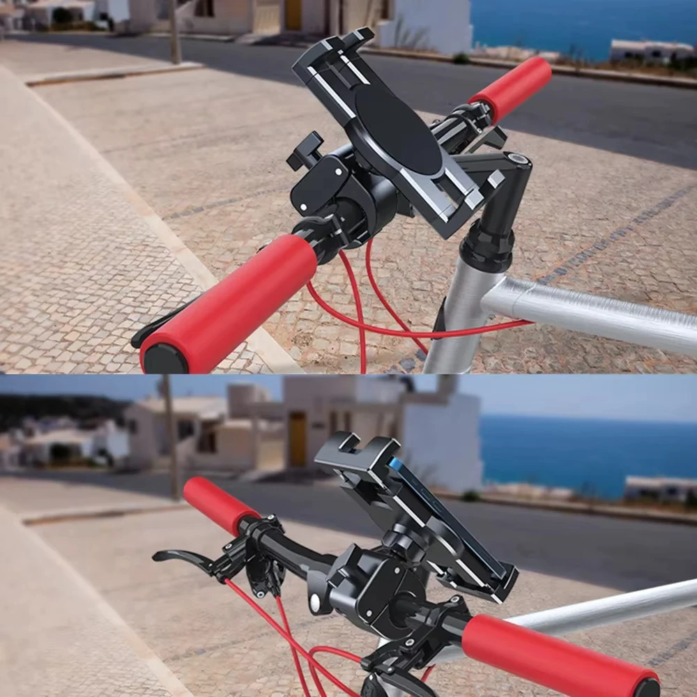 دراجة نارية حامل هاتف دراجة المقود الهاتف الخليوي المشبك ل 4.7-6.8 'الهاتف اللوحي جبل 360 °   دوران حامل الهاتف المحمول