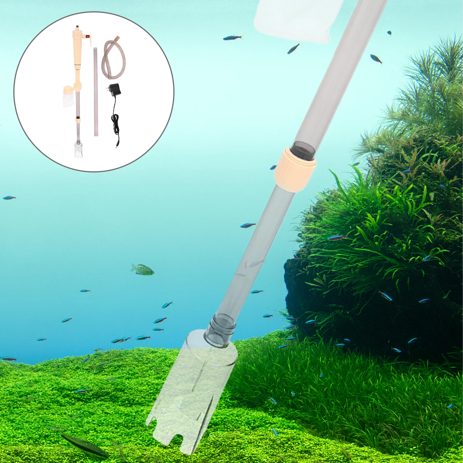 

1Set Aquarium Water Changer Electric Fish Tank Cleaner Pump Sand Washer Turtle Tank Cleaning Tool Aquarium Vacuum Accessories