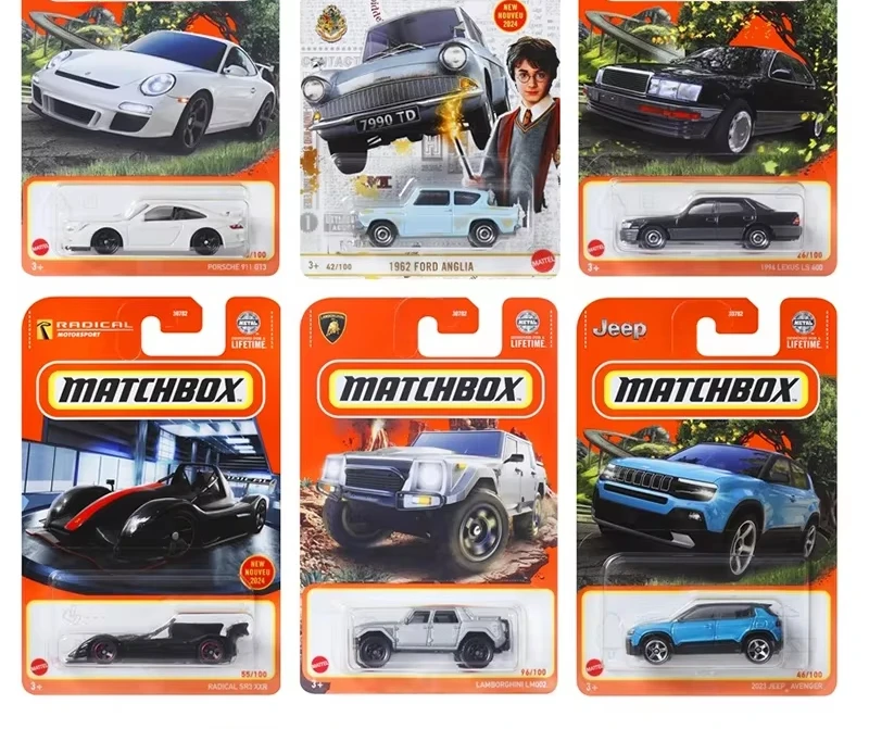 Original Mattel Matchbox coche 1/64 juguetes fundidos a presión para niños 24K Harry Potter Ford Anglia Radical Lexus Ls 400 vehículo regalo de cumpleaños