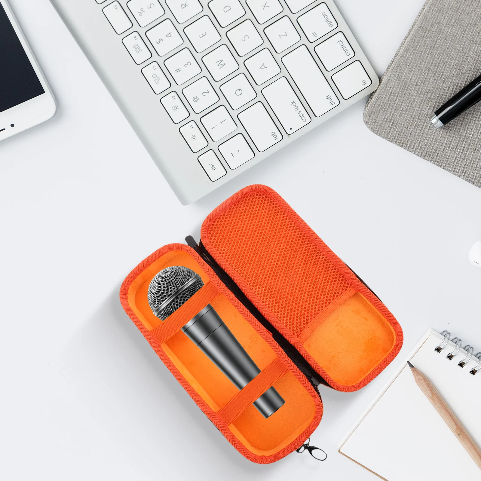 

Double Microphone Storage Bag Portable Breathable Mic Case Travel Carry Organizer for Singing Karaoke Equipment