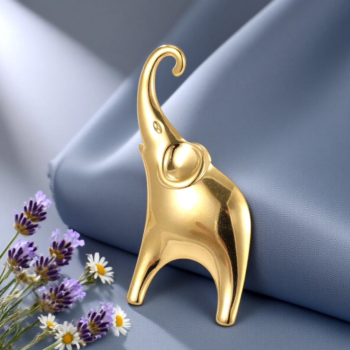 Dawapara Good Luck Elephant Brosche Pin Afrika Tier Totem Minimalistische Accessoires Broschen aus Edelstahl – Detail 6