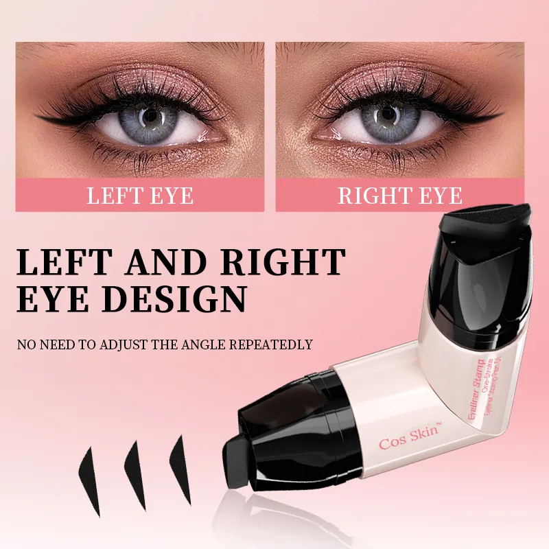    Ruota il timbro dell'eyeliner integrato nero marrone a doppia punta fai da te eyeliner ala stencil penna liquida impermeabile a prova di sbavature